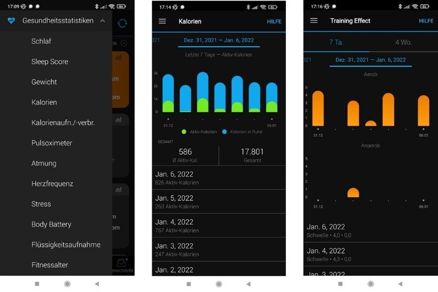 Man sieht die Übersicht über die Gesundheitsstatistiken in der App. 